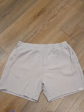 Zara Men's Waffle-Knit Athletic Shorts - Light Gray